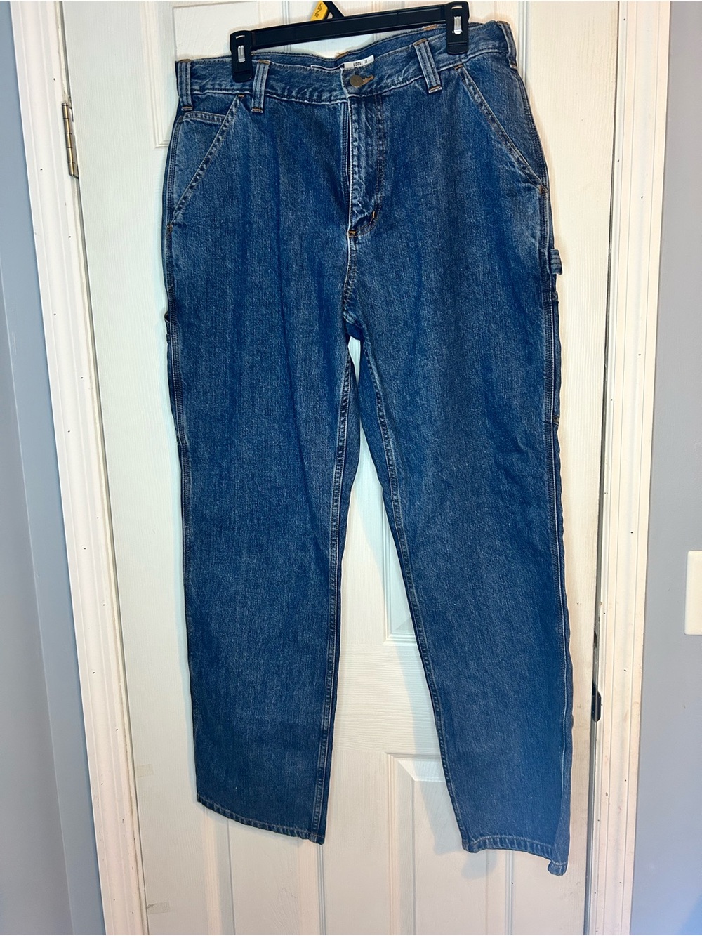 Carhartt Men's Cargo Work Pants - Dark Blue Denim - Picture 2 of 4